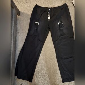 Black Belted Thigh Flare Jeans